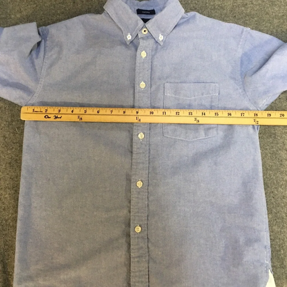 Gap Oxford Shirt Boys Size L 10 Blue Long Sleeve Button Down Cotton Chambray